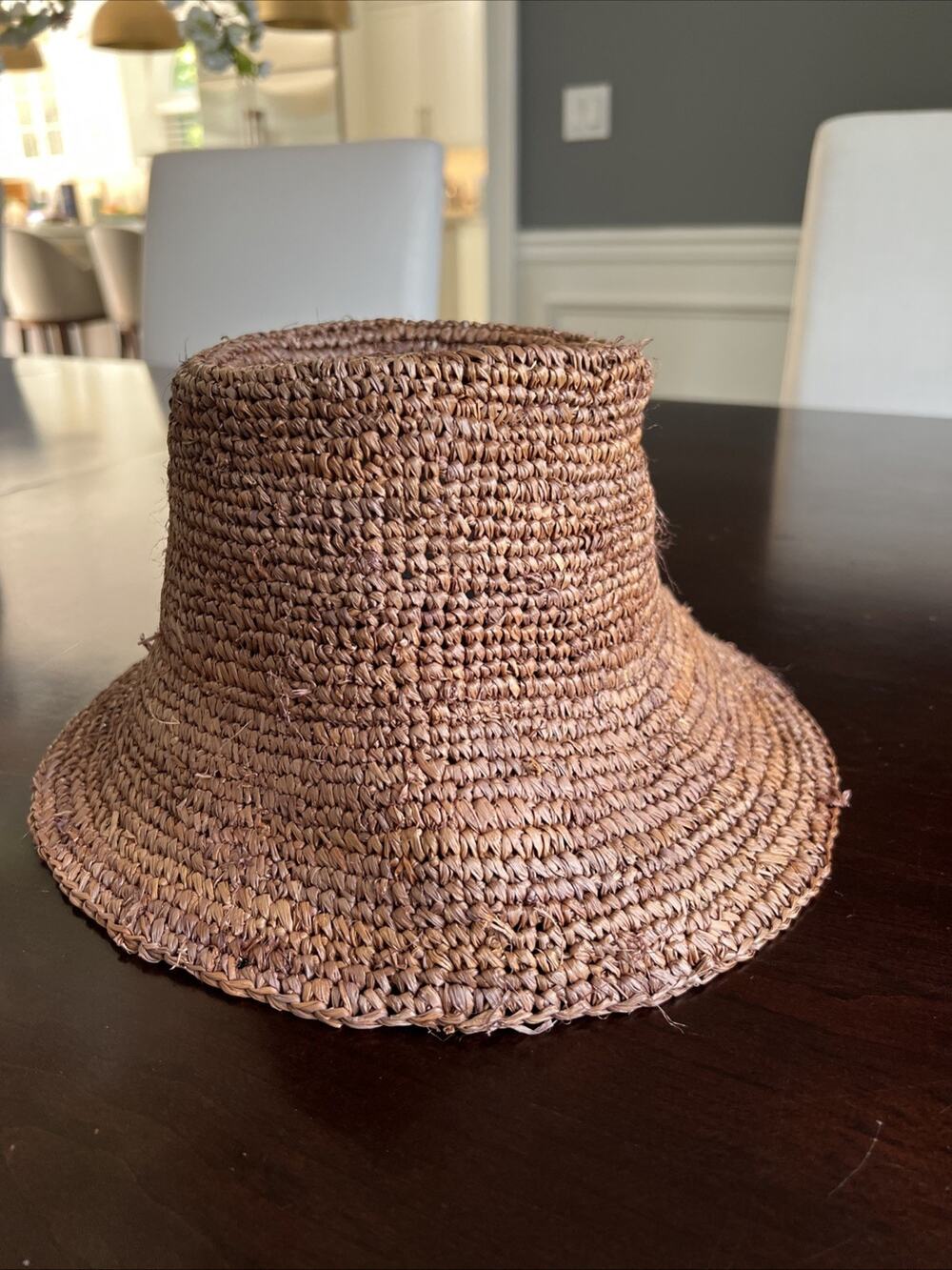 NEW! WYETH Tali Raffia Bucket Hat in Brown Packable